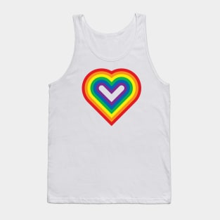 Rainbow Heart Shaped Striped Pattern Tank Top